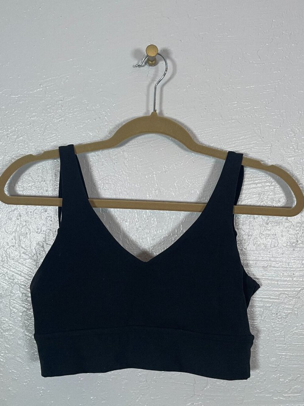 BuffBunny Collection Women M Black Strappy Sports Bra No Pads Athleisure Workout